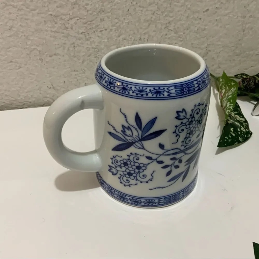 Hutschenreuther Blue Onion Mug Or Beer Stein blue White Excellent G3